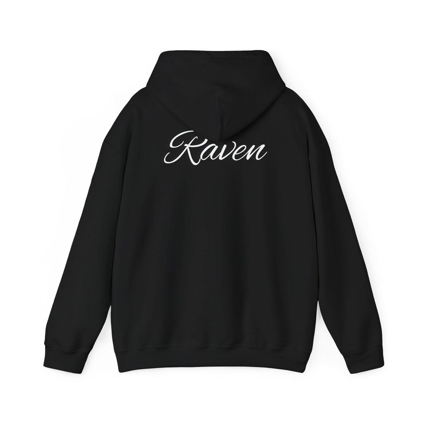 Unisex Heavy Blend™ Hooded Sweatshirt. Striped Logo Raven Hoodie