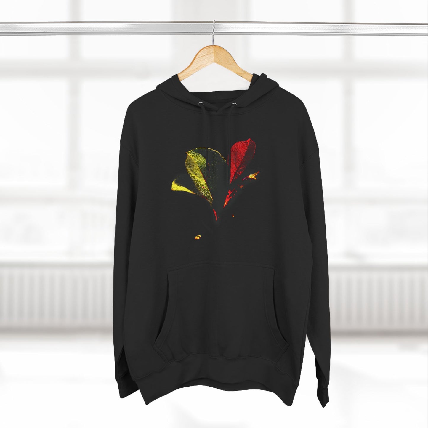 Raven Flower Three-Panel Fleece Hoodie