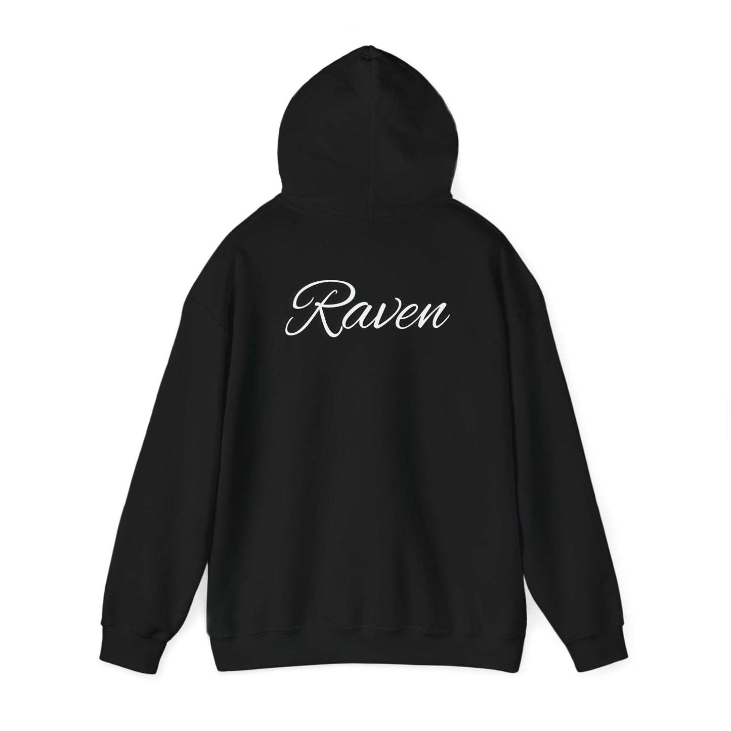 Unisex Heavy Blend™ Hooded Sweatshirt. Striped Logo Raven Hoodie